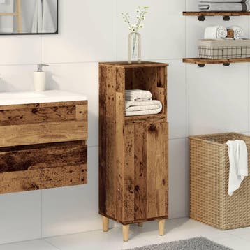 vidaXL Badkamerkast 30x30x100 cm bewerkt hout oud, Verzenden, Nieuw