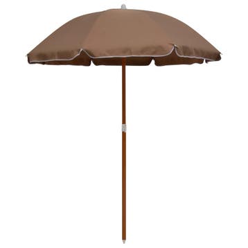 vidaXL Parasol met stalen paal 180 cm taupe, Verzenden, Nieuw, 1 tot 2 meter