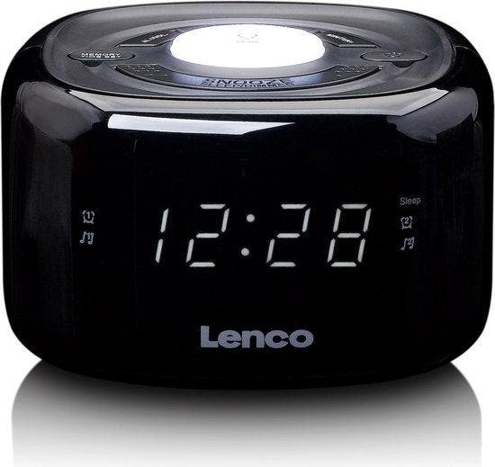 Lenco CR-12BK - Wekkerradio met Dimmerfunctie - Nachtlamp -, Audio, Tv en Foto, Mp3-spelers | Overige merken, Verzenden