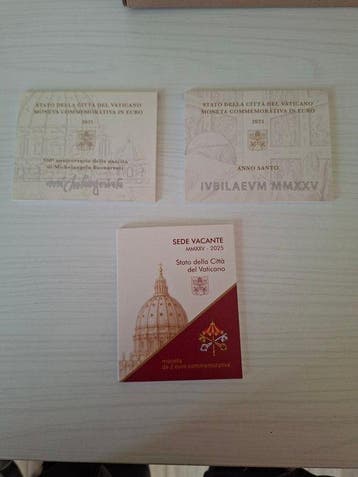 Vaticaan. 2 Euro 2025 (3 coins) (Zonder minimumprijs)