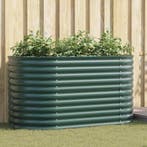 vidaXL Verhoogd bed Groen 160 x 80 x 81 cm Staal, Verzenden, Nieuw, Metaal, 60 tot 100 cm