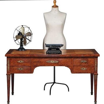 Chique Napoleon III bureau plat ca 1870 Thuyawortel en goud, Ophalen of Verzenden