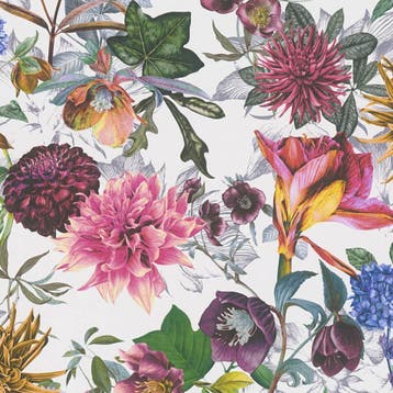 Profhome 381754-GU Bloemen behang floral mat wit paars 5,33, Verzenden