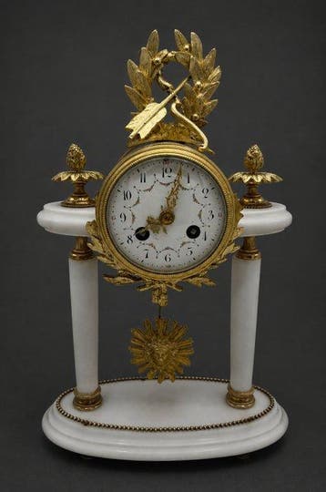 Pendule - Antiek - Carrara marmer - 1850-1900 - Vincenti &, Antiek en Kunst, Antiek | Klokken
