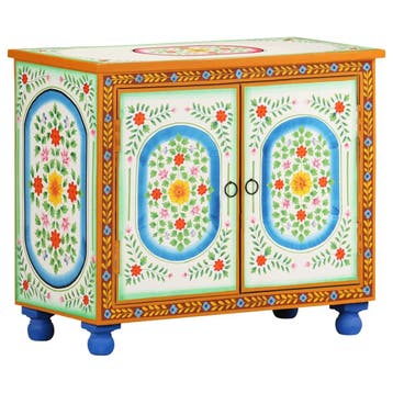 vidaXL Dressoir handgeschilderd 70x35x60 cm massief, Verzenden, Nieuw, Overige houtsoorten, Minder dan 50 cm