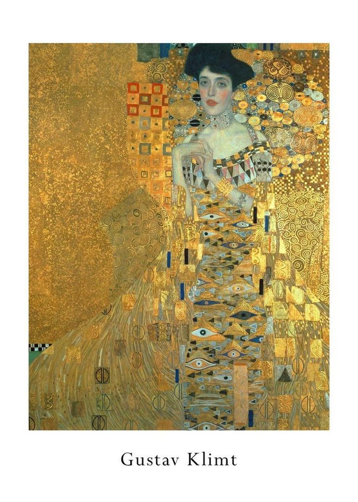 Kunstdruk Gustav Klimt - Adele Bloch-Bauer 50x70cm, Huis en Inrichting, Woonaccessoires | Schilderijen, Tekeningen en Foto's, Nieuw