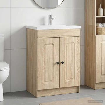 vidaXL Badkamer onder wastafel kast Sonoma Eiken 56 x 37,5 x, Verzenden, Nieuw