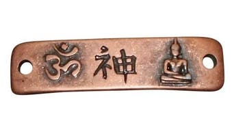 2 x Metalen plaatje Buddha connector 58 x 15mm, Ophalen of Verzenden, Nieuw, Tussenstuk of Tussenkraal