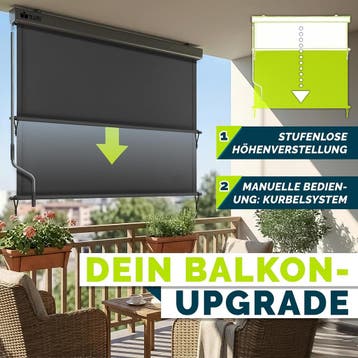 Klemluifel - Balkon luifel - Verticale luifel - 180x250 cm -, Verzenden, Zo goed als nieuw