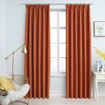 vidaXL Gordijnen verduisterend met haken 2 st 140x225 cm, Verzenden, Nieuw