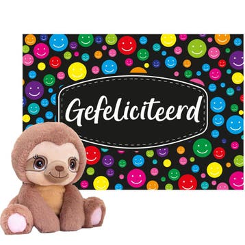Keel Toys cadeaukaart - knuffel luiaard - 16 cm, Verzenden, Nieuw