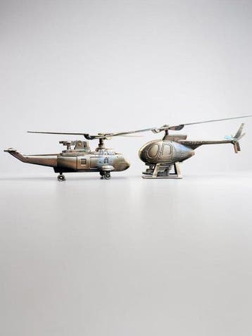 Japanese XL Hughes & Sikorsky Chopper Table Lighter – 1970s, Nieuw