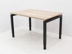 Recht bureau - 120x80cm(bxd) - 4-poot zwart - halifax eiken, Ophalen of Verzenden, Nieuw