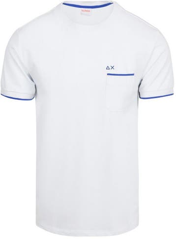 Sun68 Piqué T-Shirt Fluo Stripe Wit maat M Heren, Wit, Nieuw, Sun68, Verzenden