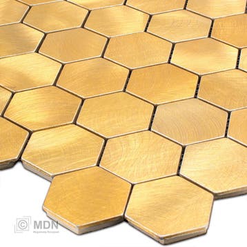 Geborsteld goud hexagon mozaiek, Verzenden, Nieuw
