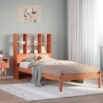 vidaXL Bed met boekenkast zonder matras grenenhout wasbruin, Huis en Inrichting, Slaapkamer | Bedden, 100 cm, Eenpersoons, Bruin