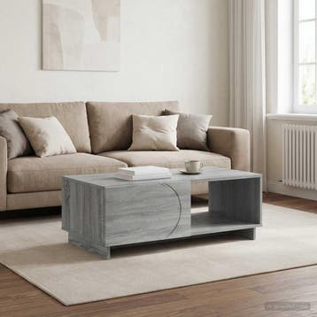 vidaXL Salontafel Grijs Sonoma 95 x 50,5 x 35 cm Bewerkt, Huis en Inrichting, Verzenden, Nieuw, Overige houtsoorten