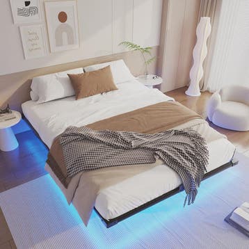 Zwevend Metalen Bedframe met LED Verlichting - Modern Platfo, Verzenden, Nieuw