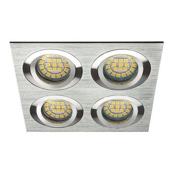 Inbouw 4x LED spot MR16 Aluminium Vierkant Armatuur, Ophalen of Verzenden, Nieuw
