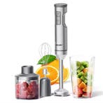 Staafmixer 4-in-1 – RVS Handblender met Hakmolen & Garde, Verzenden, Nieuw