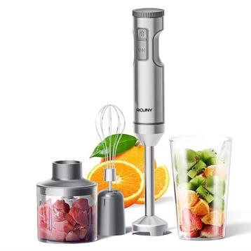 Staafmixer 4-in-1 – RVS Handblender met Hakmolen & Garde, Verzenden, Nieuw