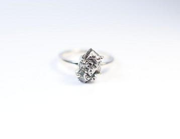 Meteoriet Campo del Cielo ring / nieuw 925. Sterlingzilver -