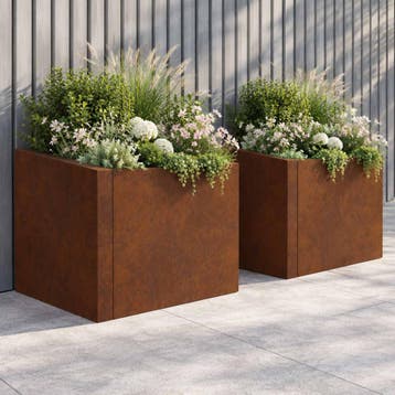 vidaXL Keerwand 2 st 50 x 50 x 50 cm weervast staal, Verzenden, Nieuw