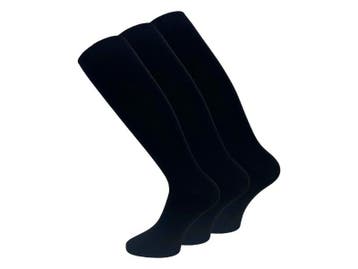 3 paar Kniekousen - Basic - Katoen - Zwart, Verzenden, Nieuw