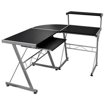 vidaXL Hoekbureau 132x112x99 cm bewerkt hout zwart, Verzenden, Nieuw
