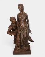 Clovis Marioton (1844-1919) - Beeld, Lilylle - 42 cm - Brons