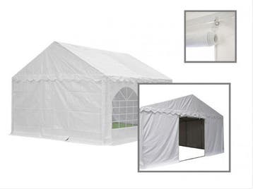 Eindwand PVC met deuringang 8 mtr breed WIT (PVC Partytent), Tuin en Terras, Verzenden, Nieuw, 2 meter of meer, Partytent