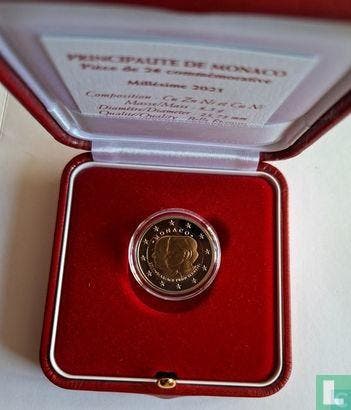 Monaco 2 euro 2021 (PROOF) 10th anniversary Wedding of P..., Postzegels en Munten, Munten | Europa | Euromunten, Verzenden, 2 euro