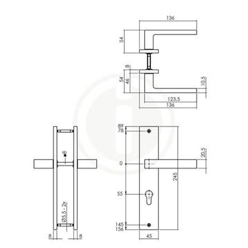 Intersteel Deurkruk Hera op schild profielcilinder 55mm -, Verzenden, Nieuw