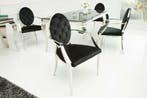 Elegante stoel MODERN BAROK zwart fluweel met armleuningen, Huis en Inrichting, Stoelen, Ophalen of Verzenden, Nieuw