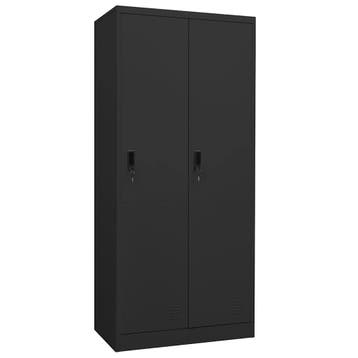 vidaXL Kledingkast 80x50x180 cm staal antracietkleurig, Huis en Inrichting, Kasten | Kledingkasten, Verzenden, Nieuw