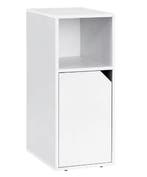 Smal Nachtkastje met Deur en Open Vakken – Verstelbaar, Verzenden, Nieuw