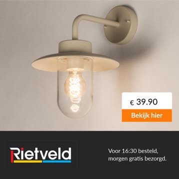 Rietveld-Wandlampen-Beige-Metaal, Aluminium, Huis en Inrichting, Verzenden, Nieuw