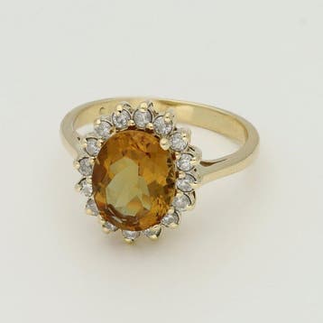 Ring - 14 karaat Geel goud - Diamant, Sieraden, Tassen en Uiterlijk, Ringen, Nieuw