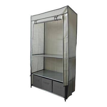 Opvouwbare Kledingkast | Campingkast | 90x47x163 | Grijs, Huis en Inrichting, Kasten | Kledingkasten, Verzenden, Nieuw