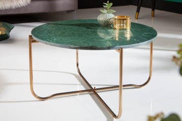 Ronde salontafel NOBLE 65cm groen marmer afneembaar, Ophalen of Verzenden, Nieuw