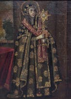Diego Quispe Tito (1611-1681), Navolger van - Sainte Claire, Antiek en Kunst, Kunst | Schilderijen | Klassiek