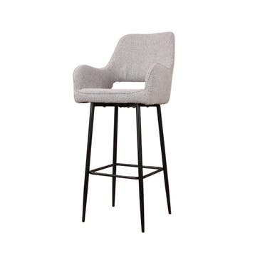 DS4U - Lenon barkruk 75 cm - Set van 6 - Grijs - Boucle -, Ophalen of Verzenden, Nieuw, Grijs