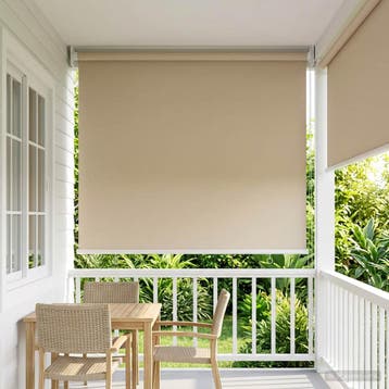 vidaXL Buitenrolgordijn UV-bescherming Beige 65 x 230 cm (B, Verzenden, Nieuw, Beige
