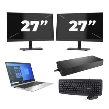 HP EliteBook 840 G8 -   i7-11e 16GB  - 256GB  + 2x 27 inch, Qwerty, Verzenden, Refurbished, 14 inch