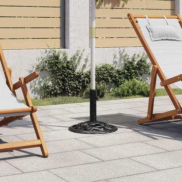 vidaXL Parasolvoet 40x40x32 cm gietijzer zwart, Tuin en Terras, Verzenden, Nieuw, Minder dan 1 meter, Parasolvoet