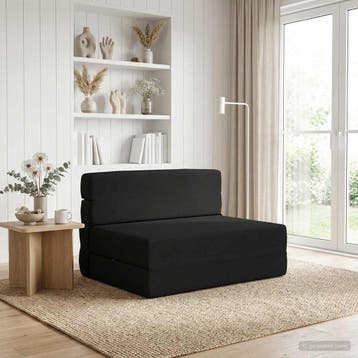 vidaXL Vouwbare Bankbed Zwart 70 x 72 x 60 cm Stof, Verzenden, Nieuw, Stof, Minder dan 150 cm