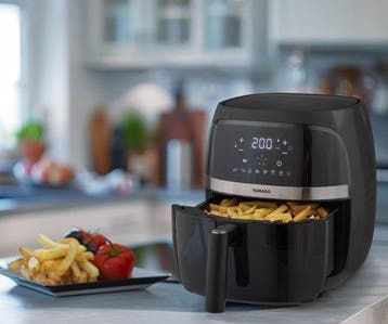 2dekans | Tomado TAF3202B - Airfryer - Heteluchtfriteuse -, Ophalen of Verzenden, Zo goed als nieuw