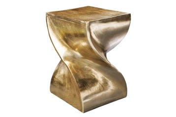 Sculpturale bijzettafel TWIST 45cm goud aluminium, Ophalen of Verzenden, Nieuw