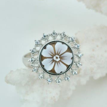 Zilver - Ring - Handgegraveerde camee