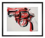 Andy Warhol - “Gun, 1981-1982 (black and red on white)”.